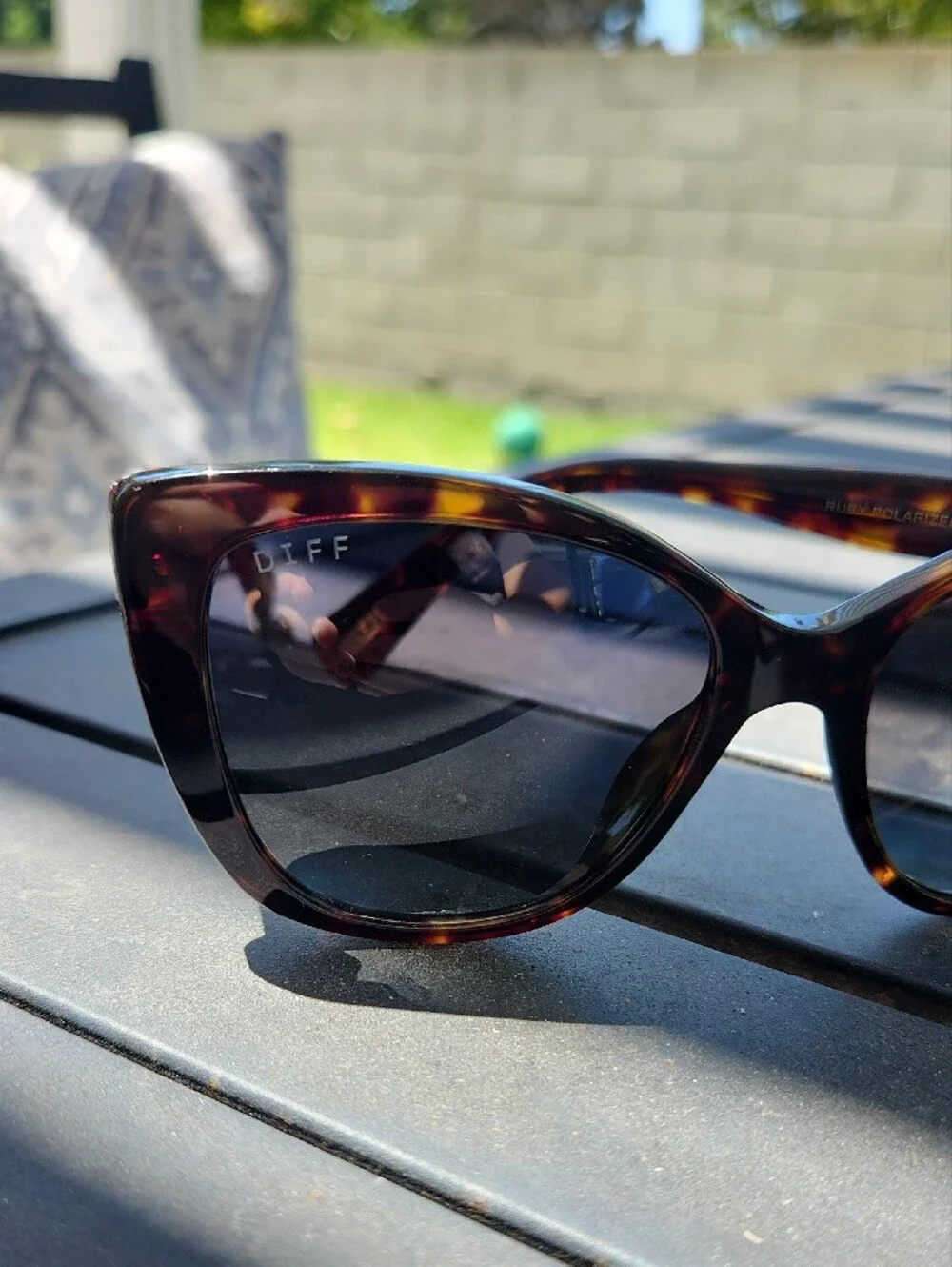 DIFF Ruby Tortoiseshell Cat Eye Women’s Sunglasses - Dark Lens Polarized